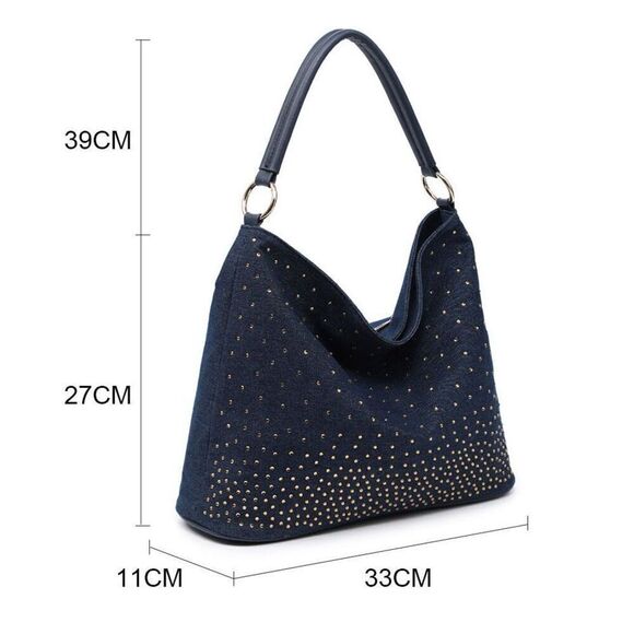 Denim Bling Hobo bag - Picture 2 of 5